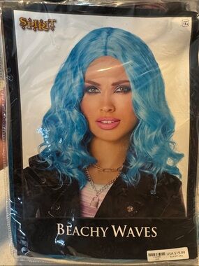 Spirit Bright Blue Beachy Waves Wig